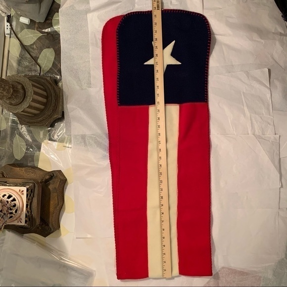 The flag scarf is cozy and soft to the touch. - Picture 8 of 13